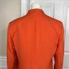 10-1311.jpg Kasper Polyester Stretch Blazer Size 4 Orange Lined Stand Up Collar 3/4 Sleeve