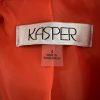 10-1312.jpg Kasper Polyester Stretch Blazer Size 4 Orange Lined Stand Up Collar 3/4 Sleeve