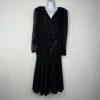 VTG Filigree LTD Sequin Laced Jersey Dress 18W Black Ruched Whimsigothic Fairy