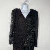 VTG Filigree LTD Sequin Laced Jersey Dress 18W Black Ruched Whimsigothic Fairy