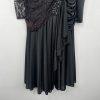 VTG Filigree LTD Sequin Laced Jersey Dress 18W Black Ruched Whimsigothic Fairy