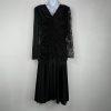 VTG Filigree LTD Sequin Laced Jersey Dress 18W Black Ruched Whimsigothic Fairy