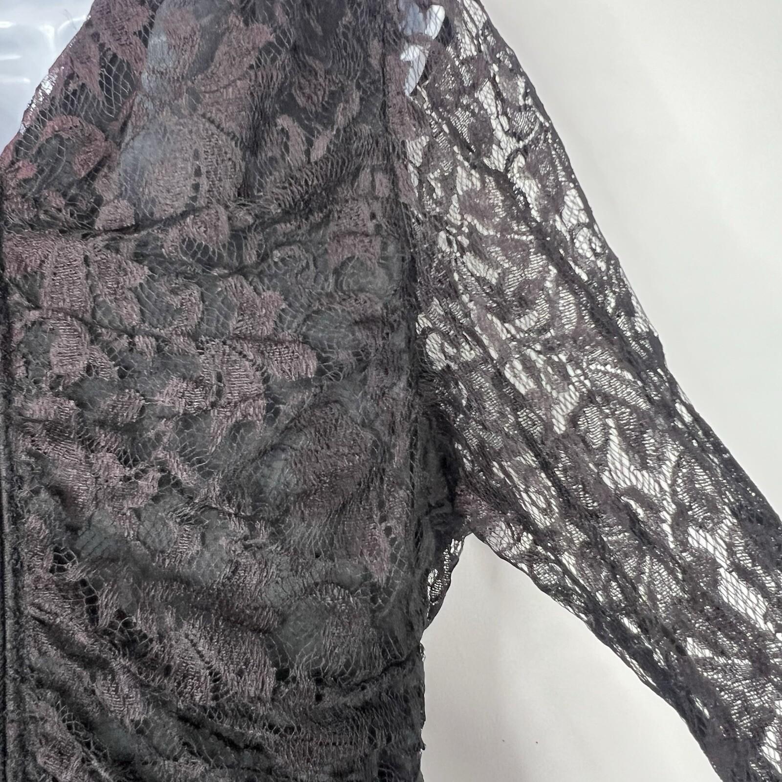 VTG Filigree LTD Sequin Laced Jersey Dress 18W Black Ruched Whimsigothic Fairy