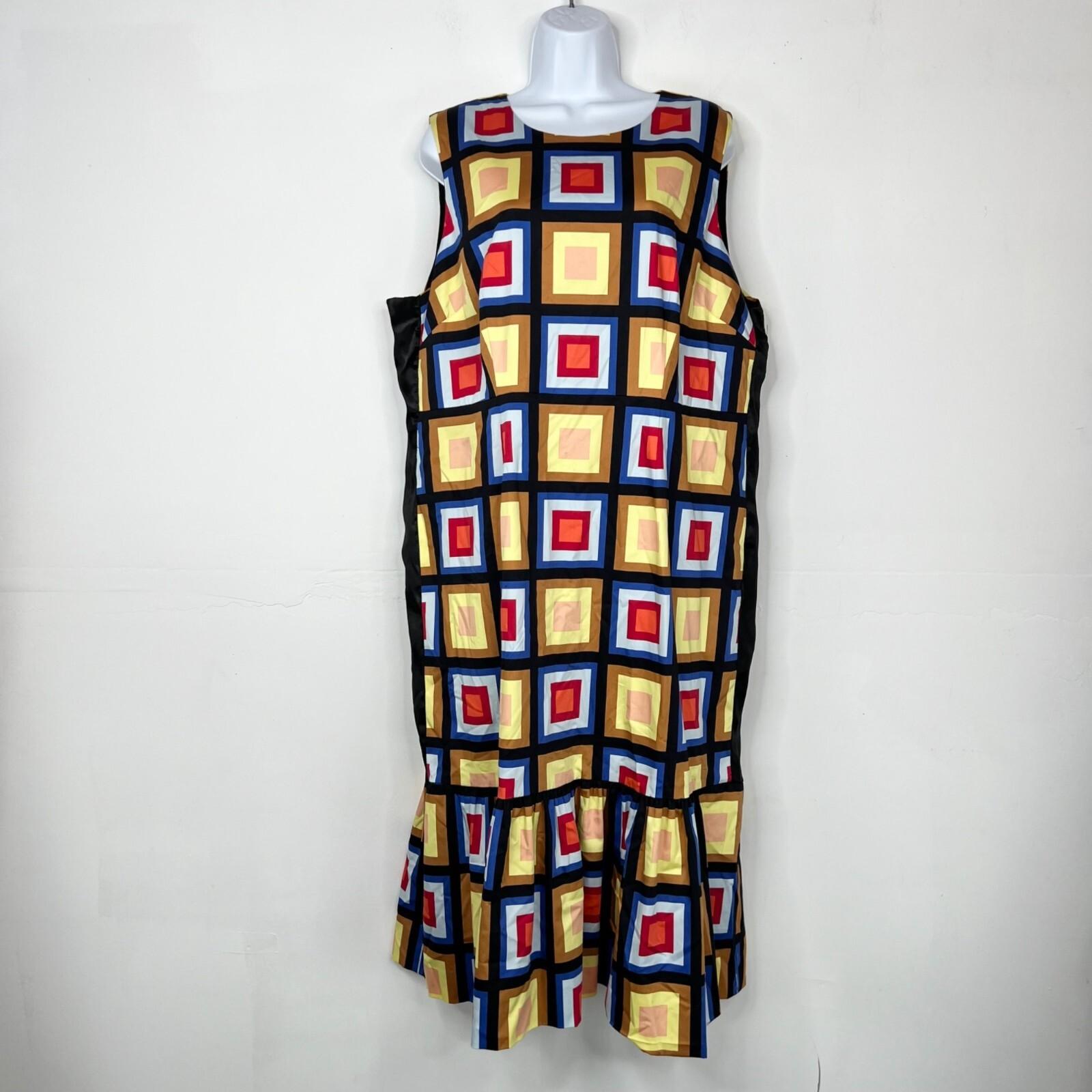 Kate Spade Flounce Hem Sheath Dress Size 16 Blocks of Color Sleeveless Stylish