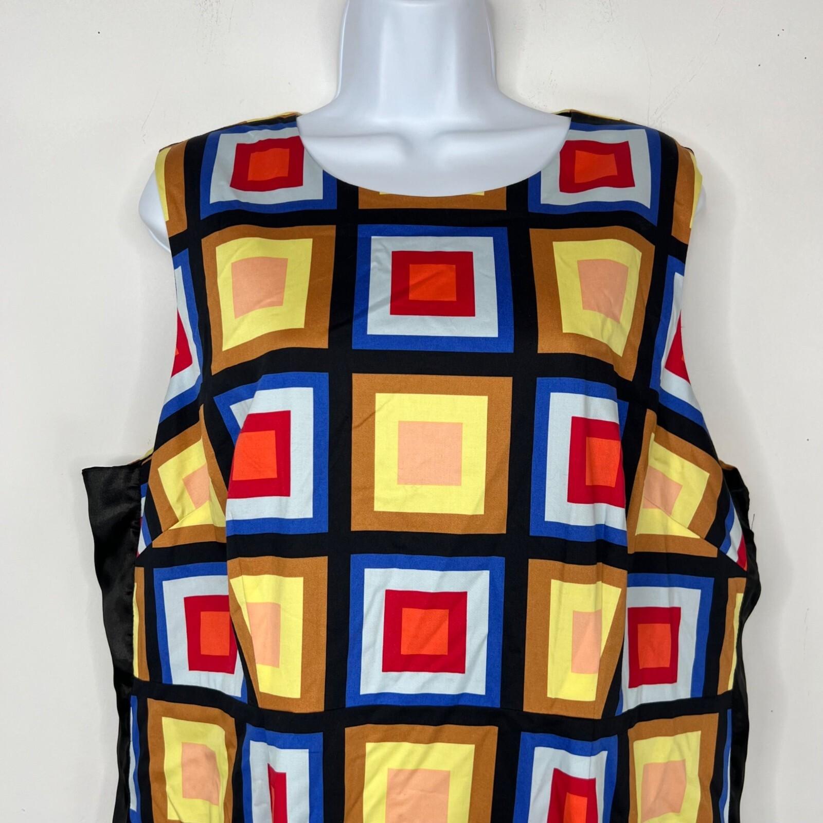 Kate Spade Flounce Hem Sheath Dress Size 16 Blocks of Color Sleeveless Stylish