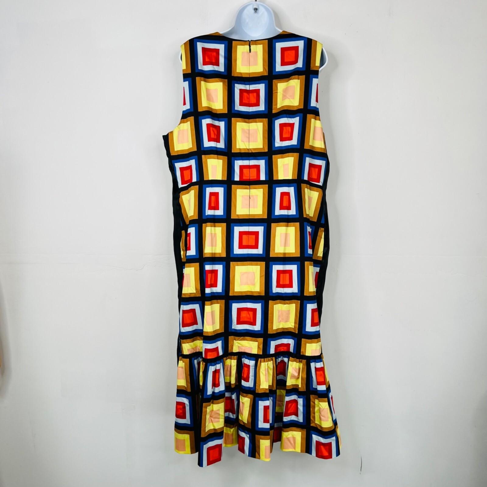 Kate Spade Flounce Hem Sheath Dress Size 16 Blocks of Color Sleeveless Stylish