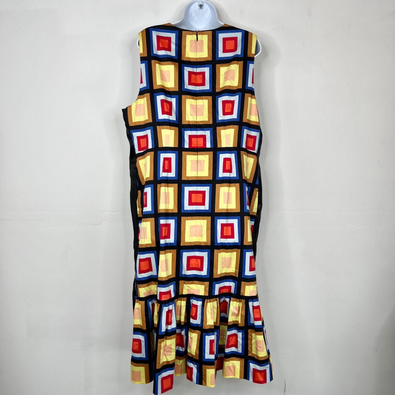 Kate Spade Flounce Hem Sheath Dress Size 16 Blocks of Color Sleeveless Stylish