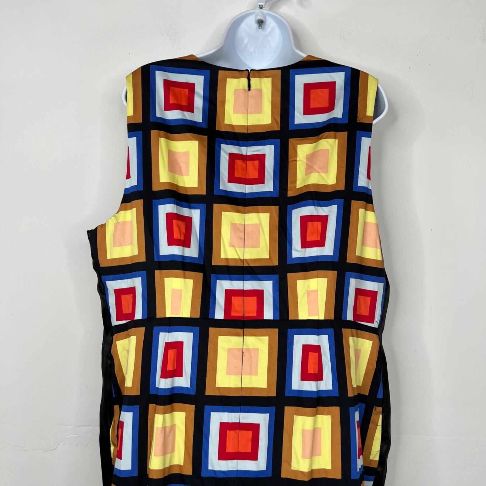 Kate Spade Flounce Hem Sheath Dress Size 16 Blocks of Color Sleeveless Stylish