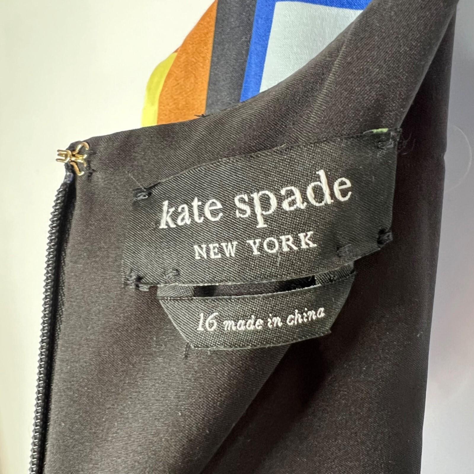 Kate Spade Flounce Hem Sheath Dress Size 16 Blocks of Color Sleeveless Stylish
