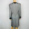 Oscar De La Renta Studio Vintage Skirt Suit 10 Zip Up Embroidered White Gray