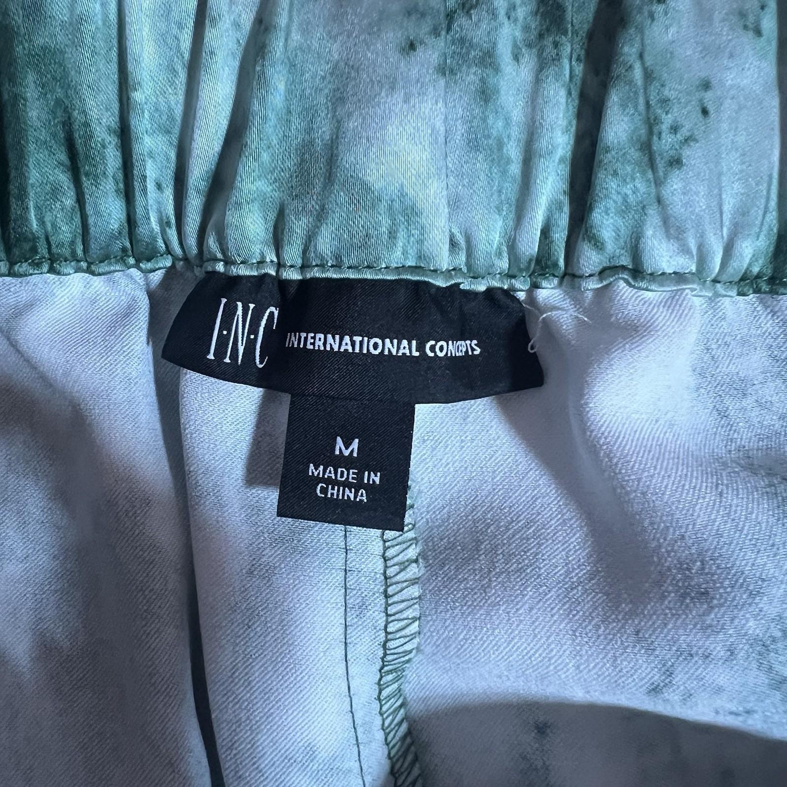 New INC International Concepts Tie Dye Cargo Joggers Satin Pant Size M Stylish