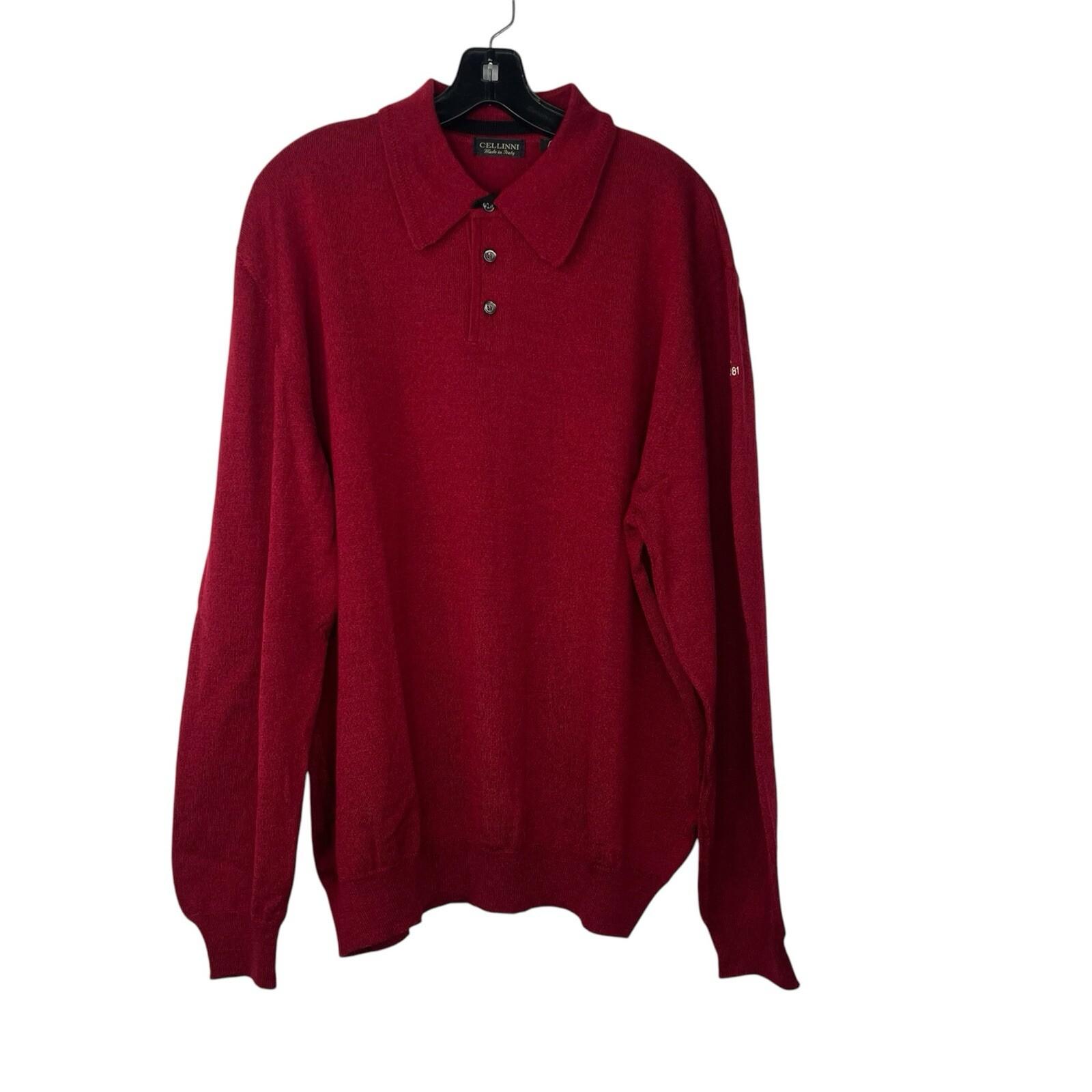 Cellinni Lana Gatto Merino Wool Size L Burgundy Soft Quiet Luxury Made In Italy