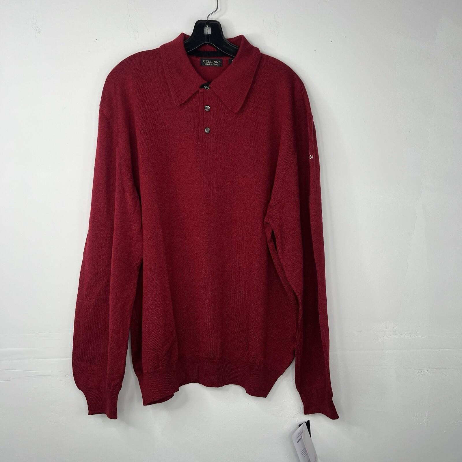 Cellinni Lana Gatto Merino Wool Size L Burgundy Soft Quiet Luxury Made In Italy