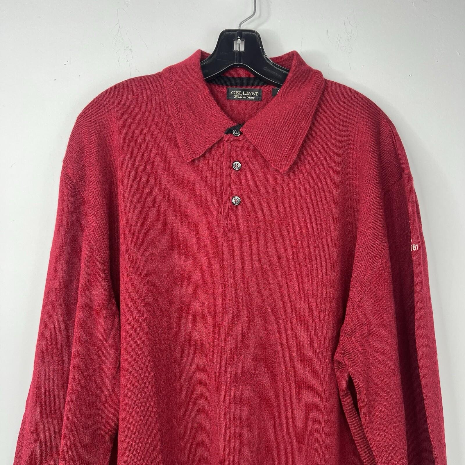 Cellinni Lana Gatto Merino Wool Size L Burgundy Soft Quiet Luxury Made In Italy