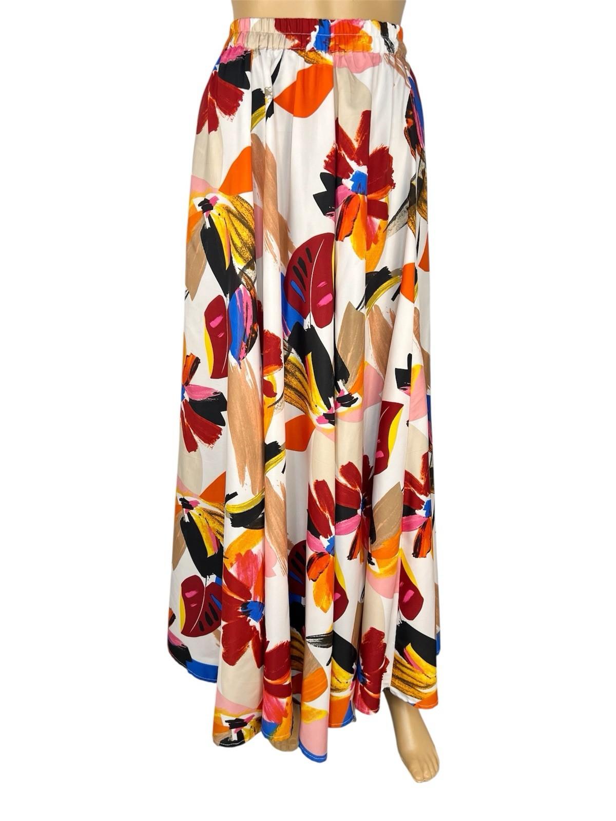 Cato Women Maxi Polyester Skirt Size M Multicolored Flowy Feminine Timeless