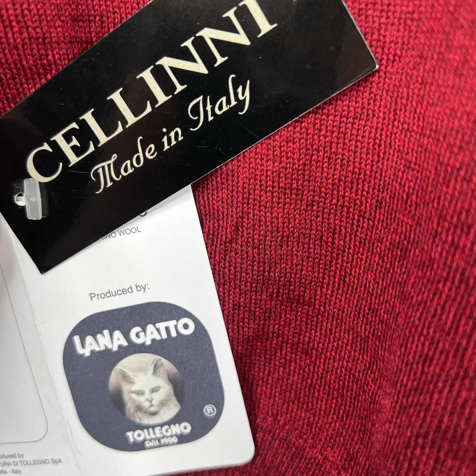 Cellinni Lana Gatto Merino Wool Size L Burgundy Soft Quiet Luxury Made In Italy