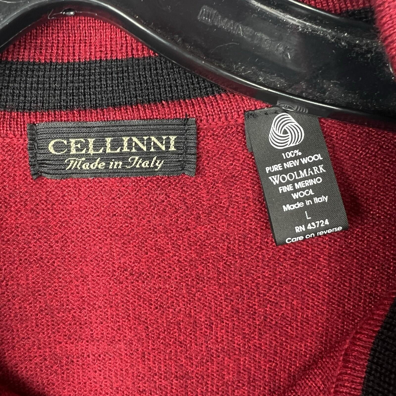 Cellinni Lana Gatto Merino Wool Size L Burgundy Soft Quiet Luxury Made In Italy