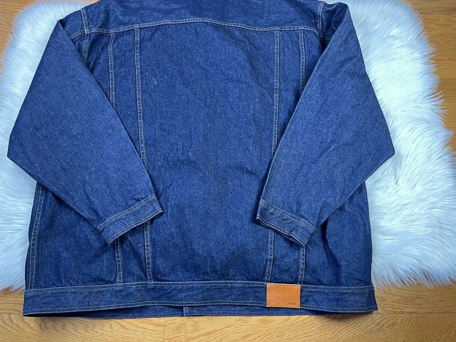 Sean John Men Cotton Denim Jeans Jacket Size 6XB Blue Button Up Collared Hip Hop
