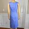 EMILY 2PC Blue White Floral Polyester Lined 3/4 Sleeves Dress Suit Size 8