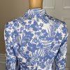 EMILY 2PC Blue White Floral Polyester Lined 3/4 Sleeves Dress Suit Size 8