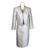 EVAN PICONE BLACK LABEL 2PC Silver Polyester Stand Up Collar Dress Suit Size 2