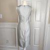 EVAN PICONE BLACK LABEL 2PC Silver Polyester Stand Up Collar Dress Suit Size 2