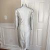 EVAN PICONE BLACK LABEL 2PC Silver Polyester Stand Up Collar Dress Suit Size 2