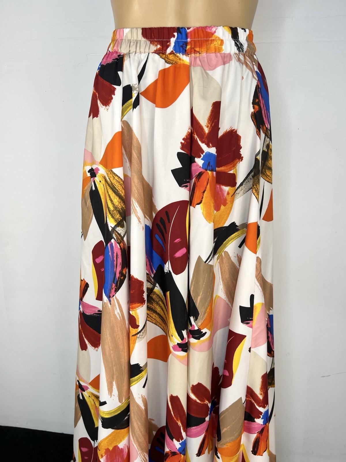 Cato Women Maxi Polyester Skirt Size M Multicolored Flowy Feminine Timeless