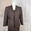 10-1423.jpg KASPER Women 2PC Brown Polyester Spandex Lined Dress Suit Size 4