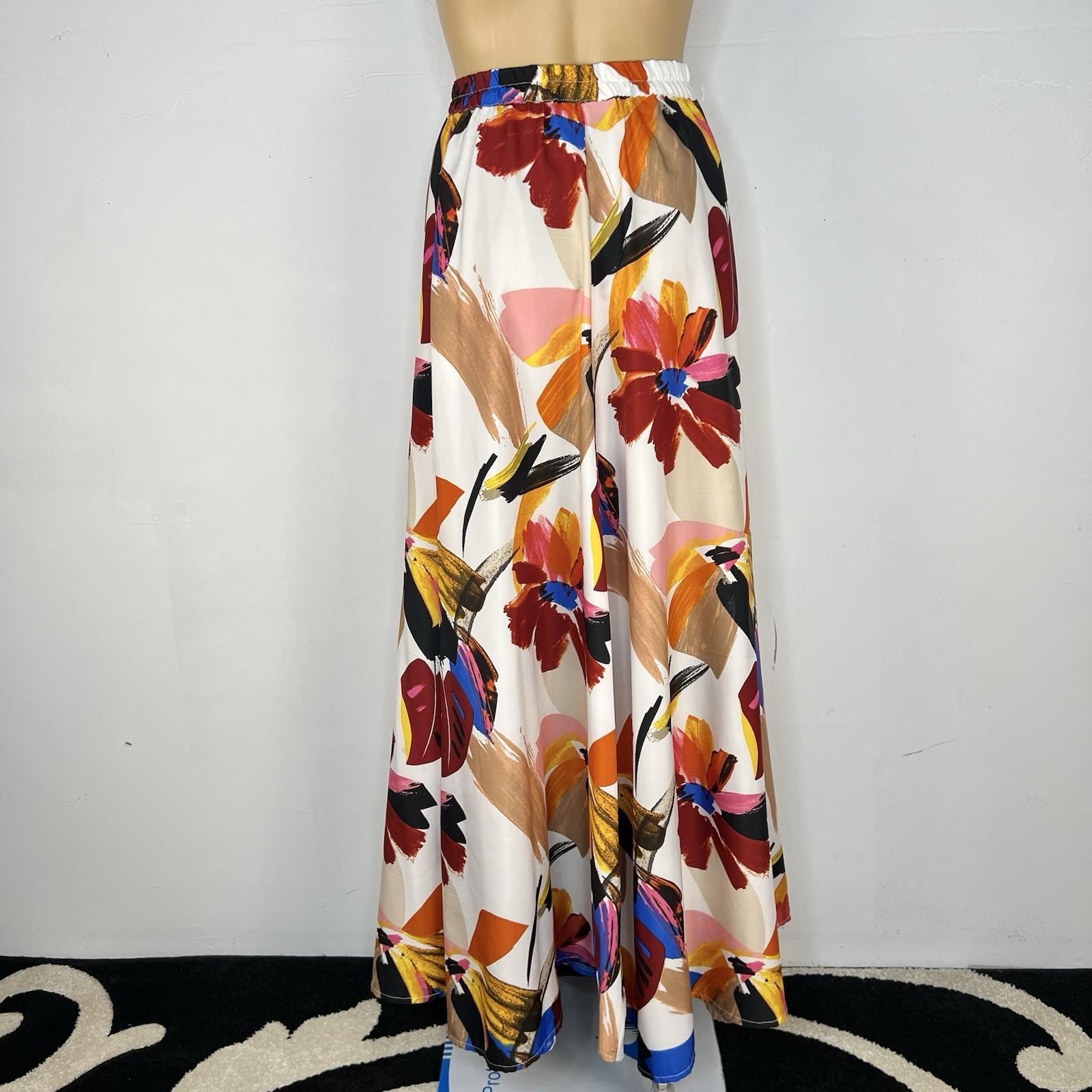 Cato Women Maxi Polyester Skirt Size M Multicolored Flowy Feminine Timeless