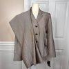 COLLECTIONS FOR LE SUIT Polyester Pant Suit 6P Light Brown Notch Lined 2PC New