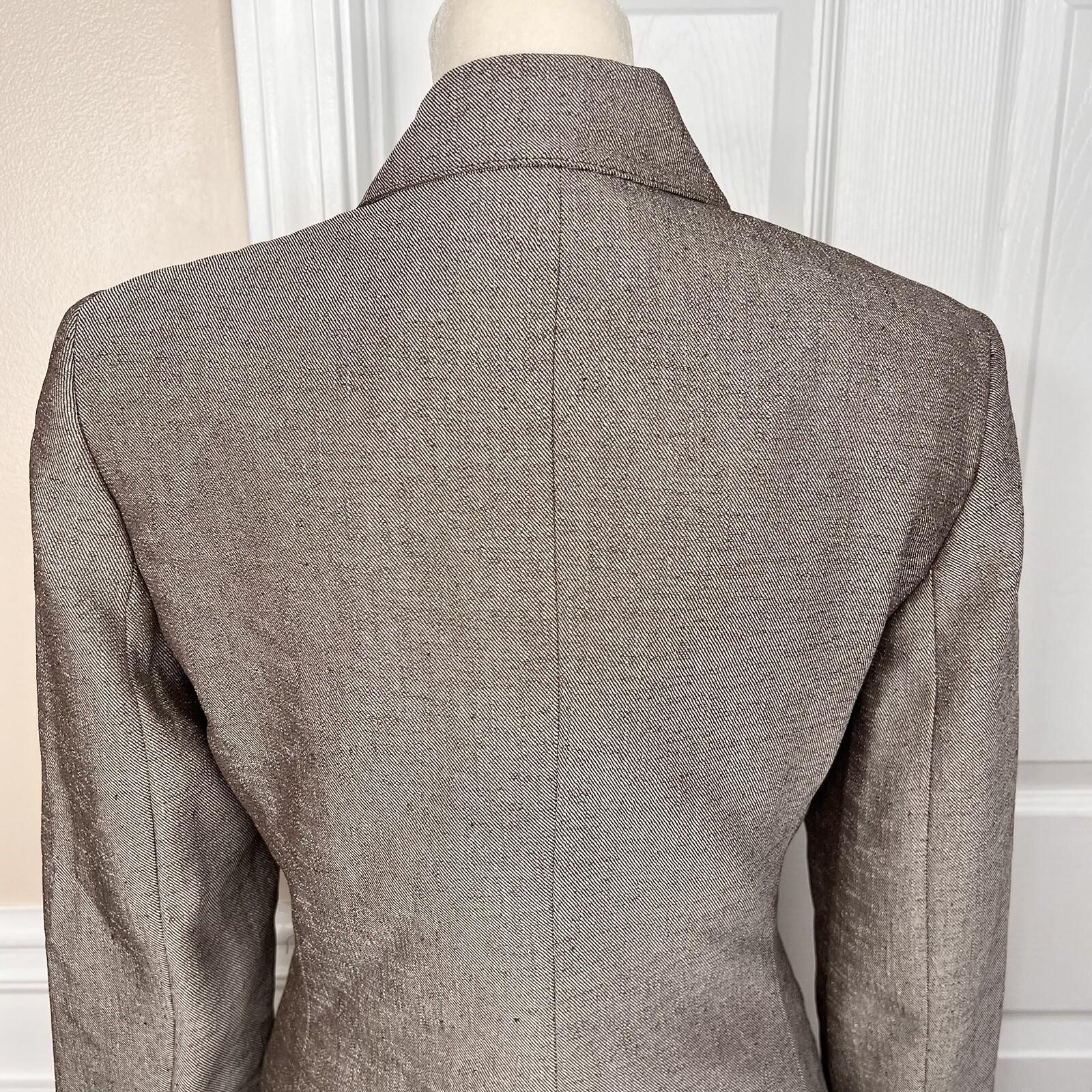 COLLECTIONS FOR LE SUIT Polyester Pant Suit 6P Light Brown Notch Lined 2PC New
