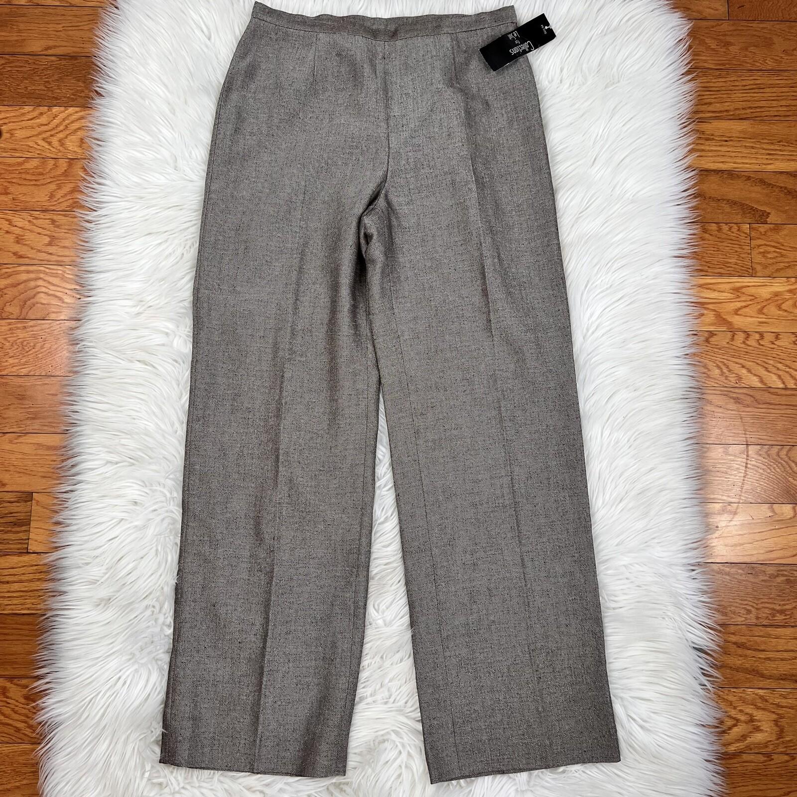 COLLECTIONS FOR LE SUIT Polyester Pant Suit 6P Light Brown Notch Lined 2PC New