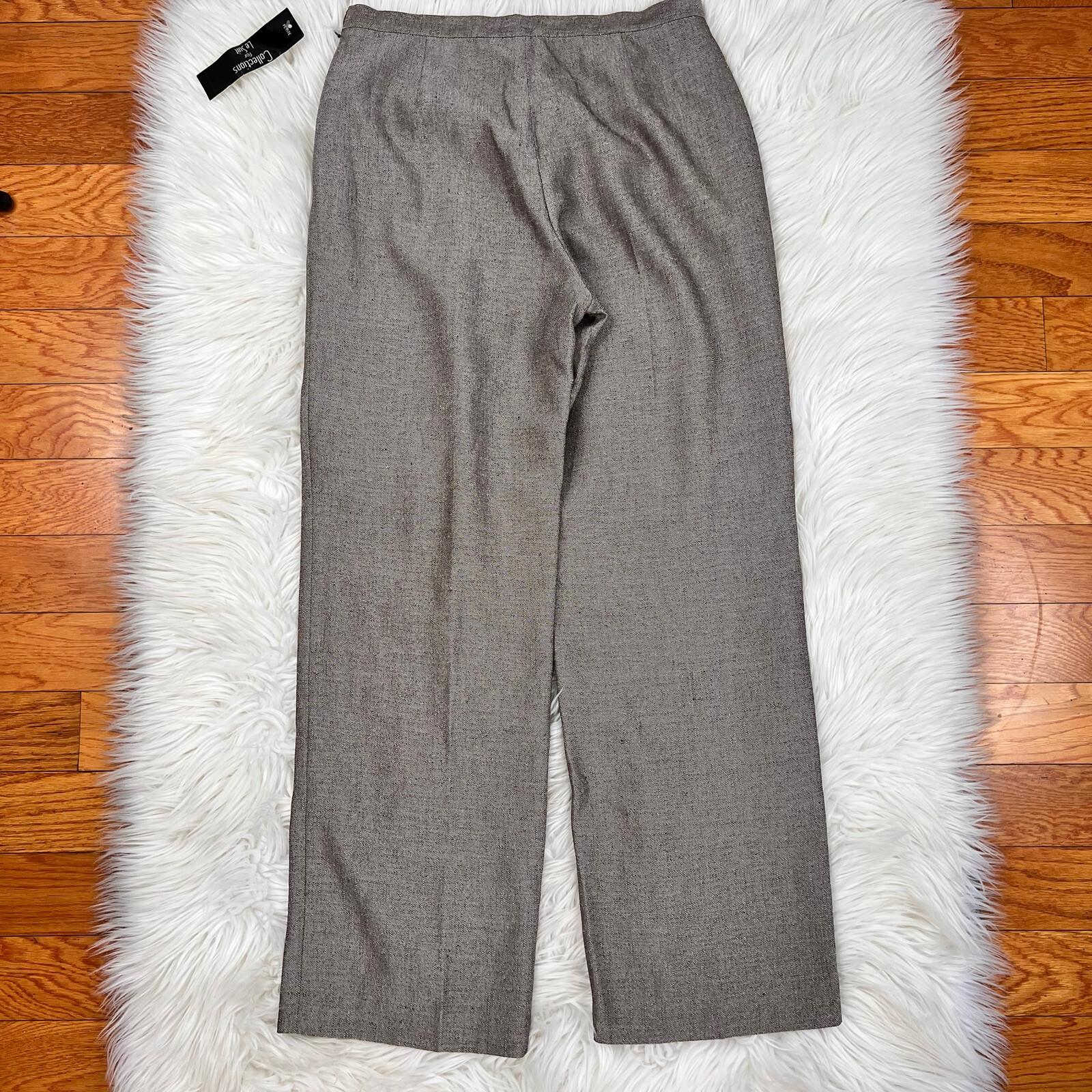 COLLECTIONS FOR LE SUIT Polyester Pant Suit 6P Light Brown Notch Lined 2PC New