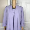 EVAN PICONE Women Polyester Stretch Dress 8 Suit 10 Lavender 3/4 Sleeves 2PC
