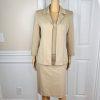 10-1482.jpg KASPER 3PC Tortilla Striped Polyester Stretchy Viscose Skirt Suit Top Size 6