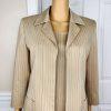 10-1484.jpg KASPER 3PC Tortilla Striped Polyester Stretchy Viscose Skirt Suit Top Size 6