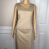 10-1486.jpg KASPER 3PC Tortilla Striped Polyester Stretchy Viscose Skirt Suit Top Size 6