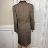 KASPER Women 2PC Brown Tweed Lined Stand Up Collar Skirt Suit Size 14P