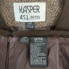 KASPER Women 2PC Brown Tweed Lined Stand Up Collar Skirt Suit Size 14P