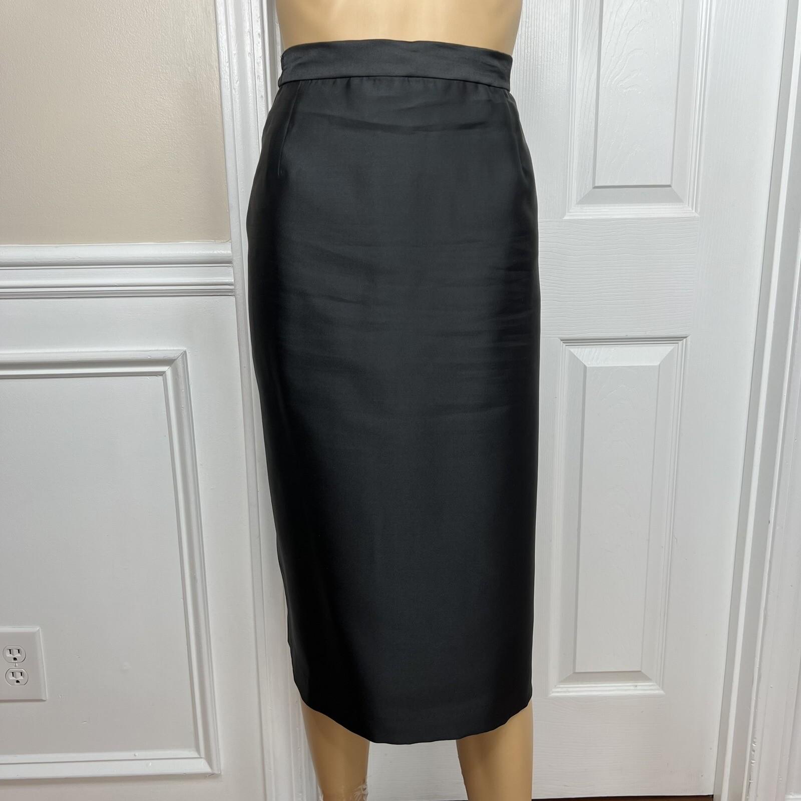 10-1508.jpg TERRAMINA Polyester Skirt Suit Size 16 Black Tan Lined Collarless Cocktail 2PC