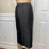 10-1509.jpg TERRAMINA Polyester Skirt Suit Size 16 Black Tan Lined Collarless Cocktail 2PC