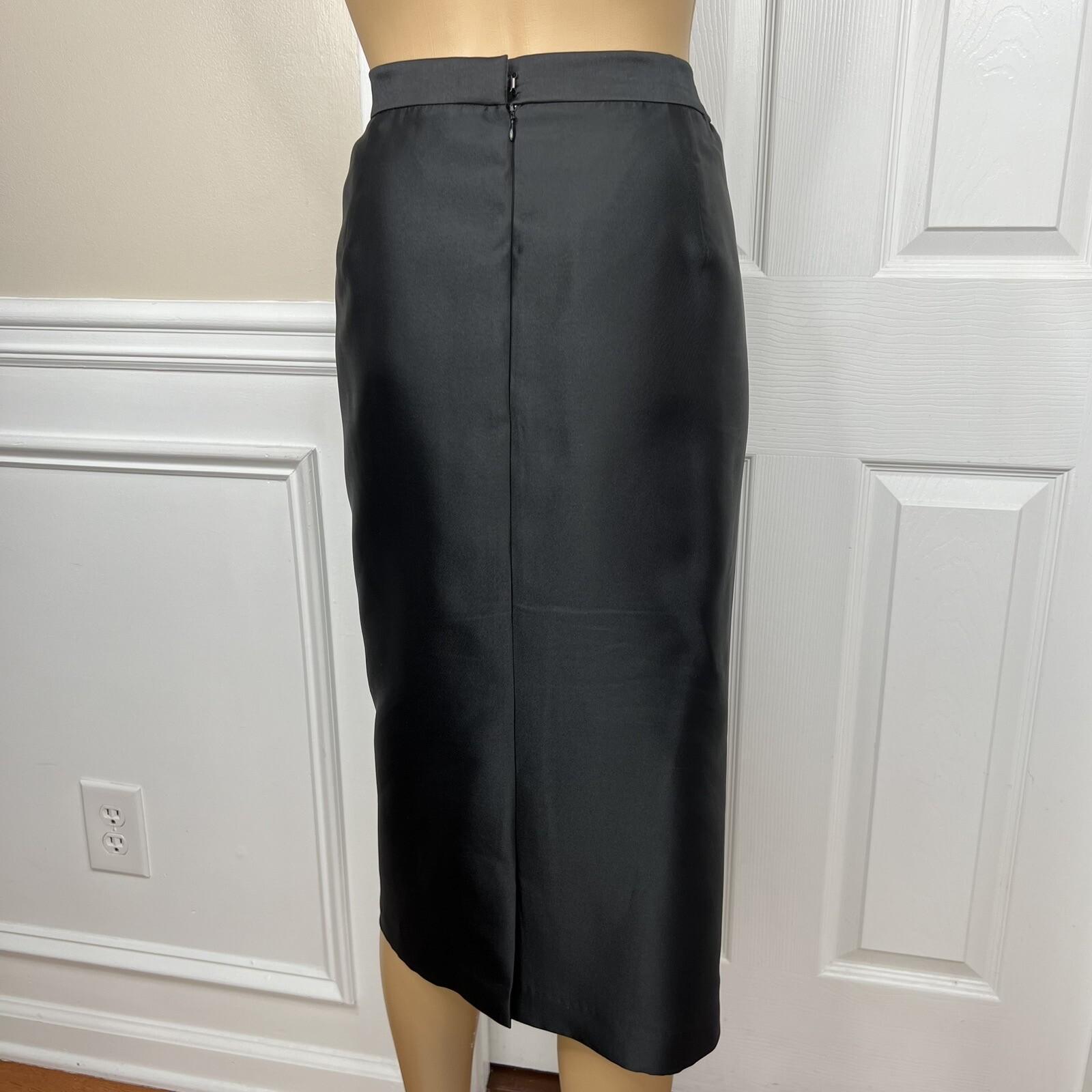 10-1509.jpg TERRAMINA Polyester Skirt Suit Size 16 Black Tan Lined Collarless Cocktail 2PC