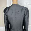 10-1512.jpg TERRAMINA Polyester Skirt Suit Size 16 Black Tan Lined Collarless Cocktail 2PC
