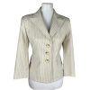 MICHAEL KORS Women 1PC Beige Striped Polyester Lined Blazer Size 6