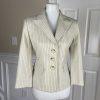 MICHAEL KORS Women 1PC Beige Striped Polyester Lined Blazer Size 6
