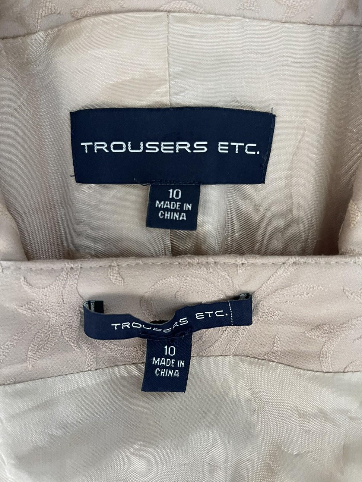 TROUSERS ETC 2PC Tortilla Floral Cotton Polyester Stretch Skirt Suit Size 10