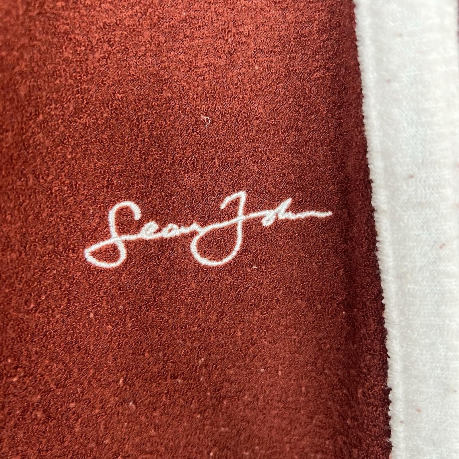 Sean John Vtg Track Pant Suit Set XL Maroon Fleece Half Zip Athleisure Y2K 2PC