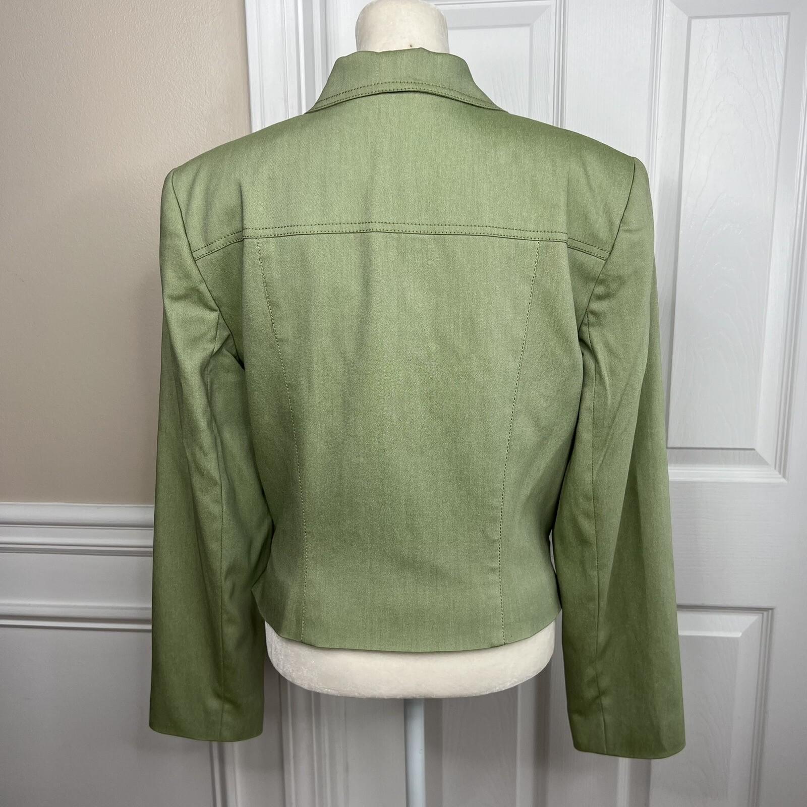 Alberto Makali Polyester Rayon Vintage Blazer Size 12 Green Tailored Collar 1PC