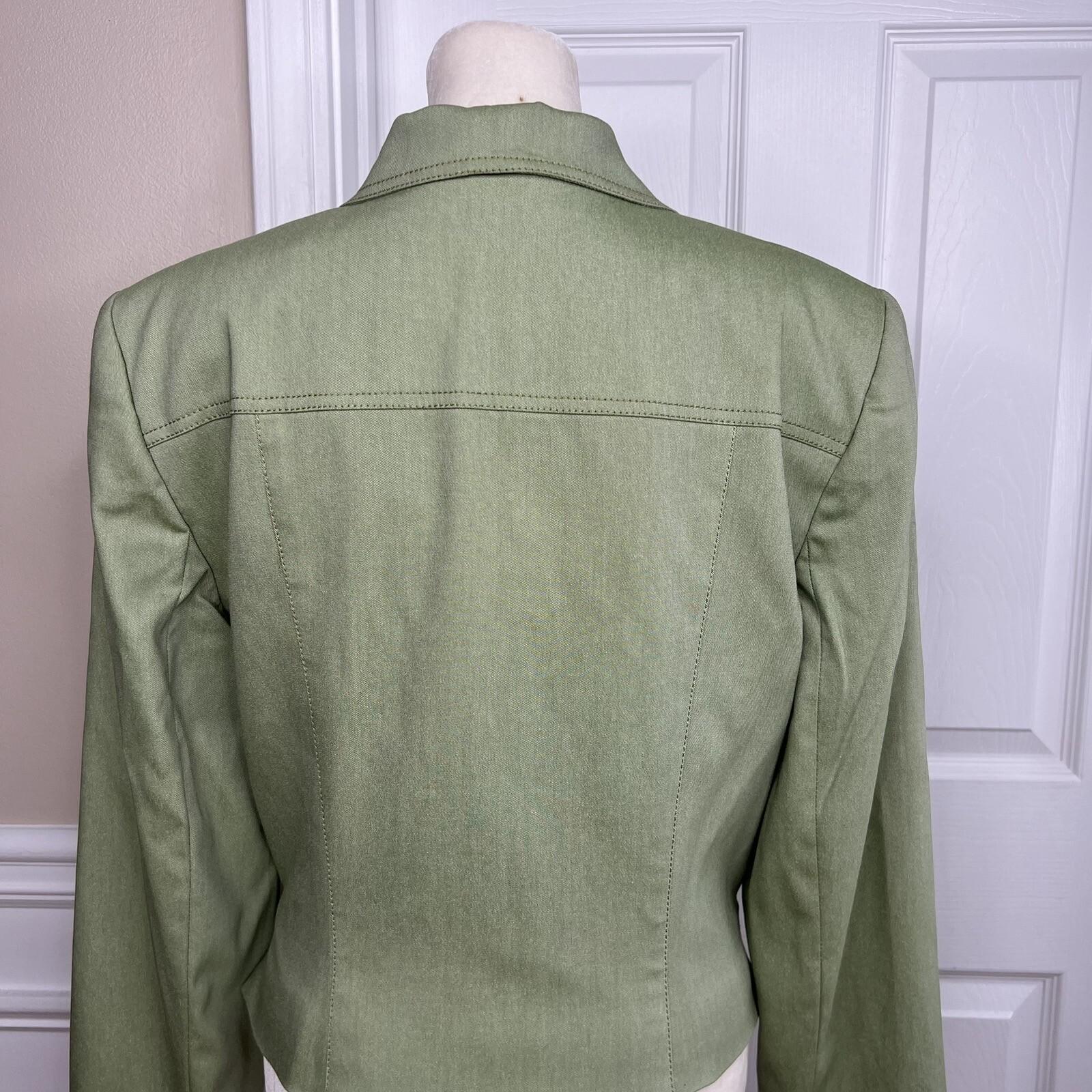 Alberto Makali Polyester Rayon Vintage Blazer Size 12 Green Tailored Collar 1PC